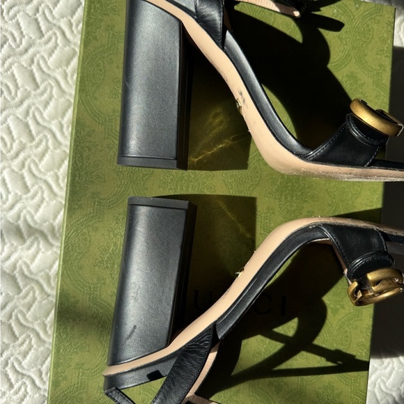 Gucci | Marmont Black Leather Sandals - 39 - Picture 7 of 8